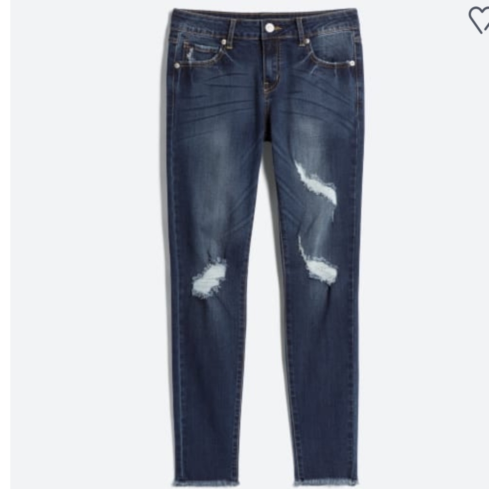 Just USA Dark Blue Distressed Skinny Jeans